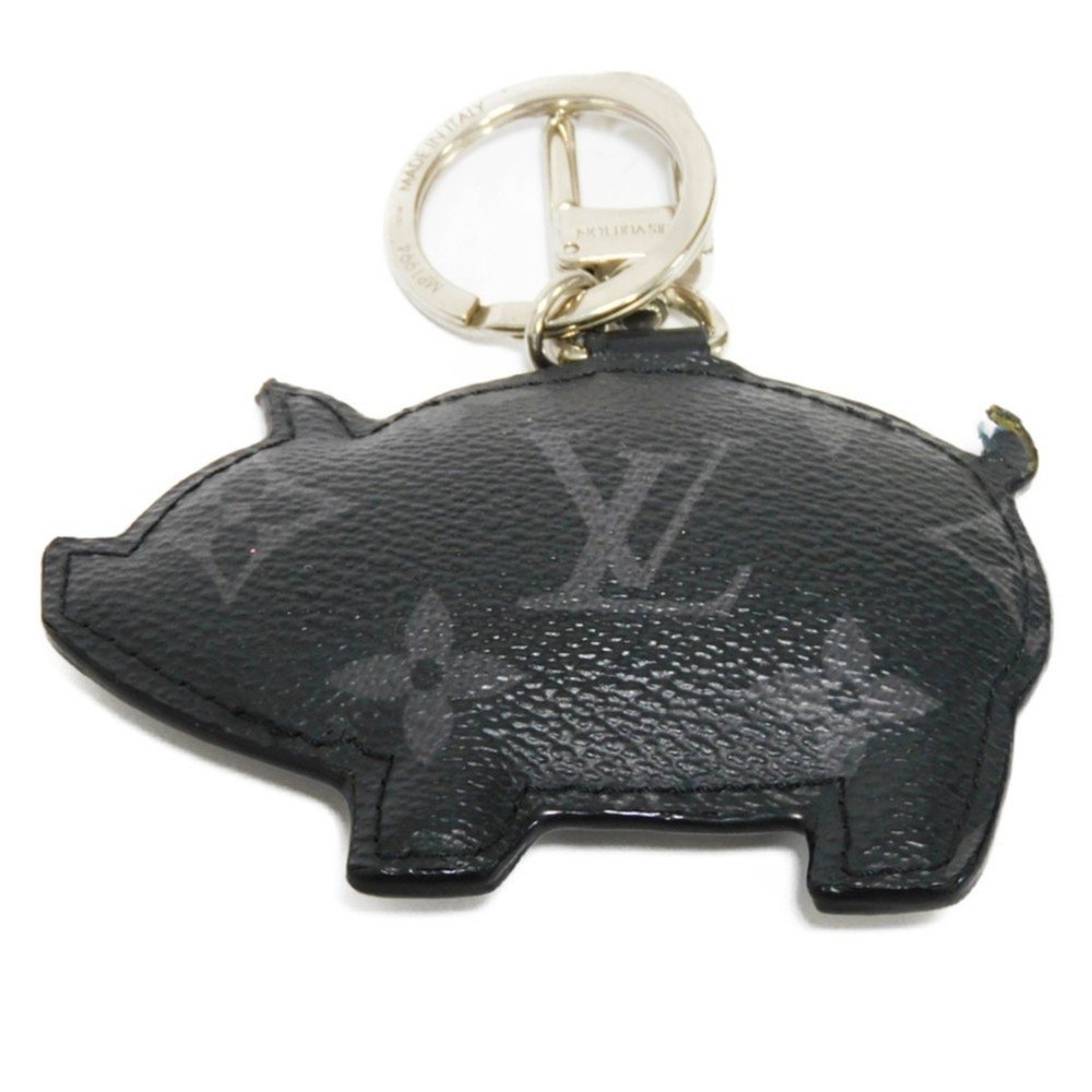 LOUIS VUITTON Keychain Portocle Animal Pig LV Logo Flower Keyring Bag Charm M... - Picture 9 of 16